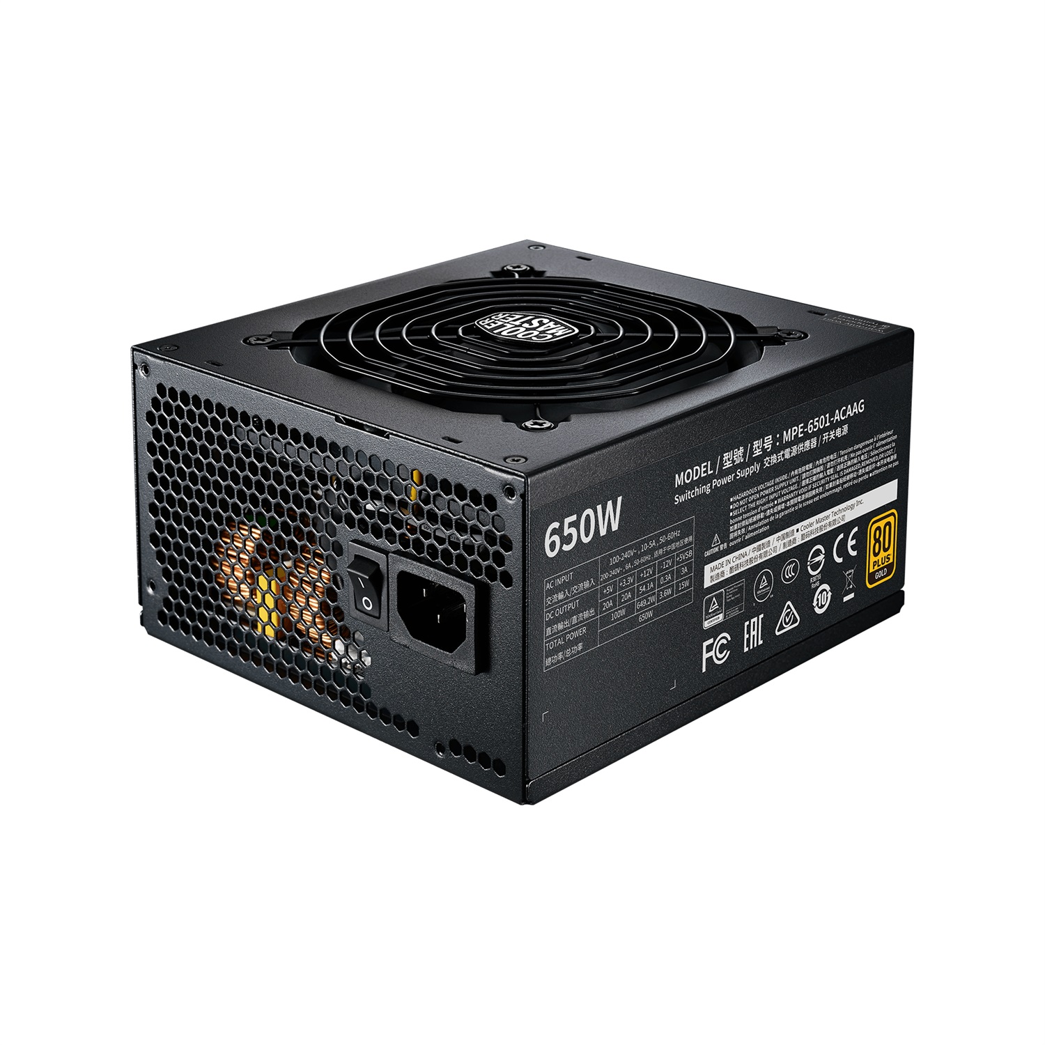 Cooler Master MWE Gold 650 V2 Alimentatore Completamente Modulare 650W 80 PLUS Gold con Ventola HDB da 120mm