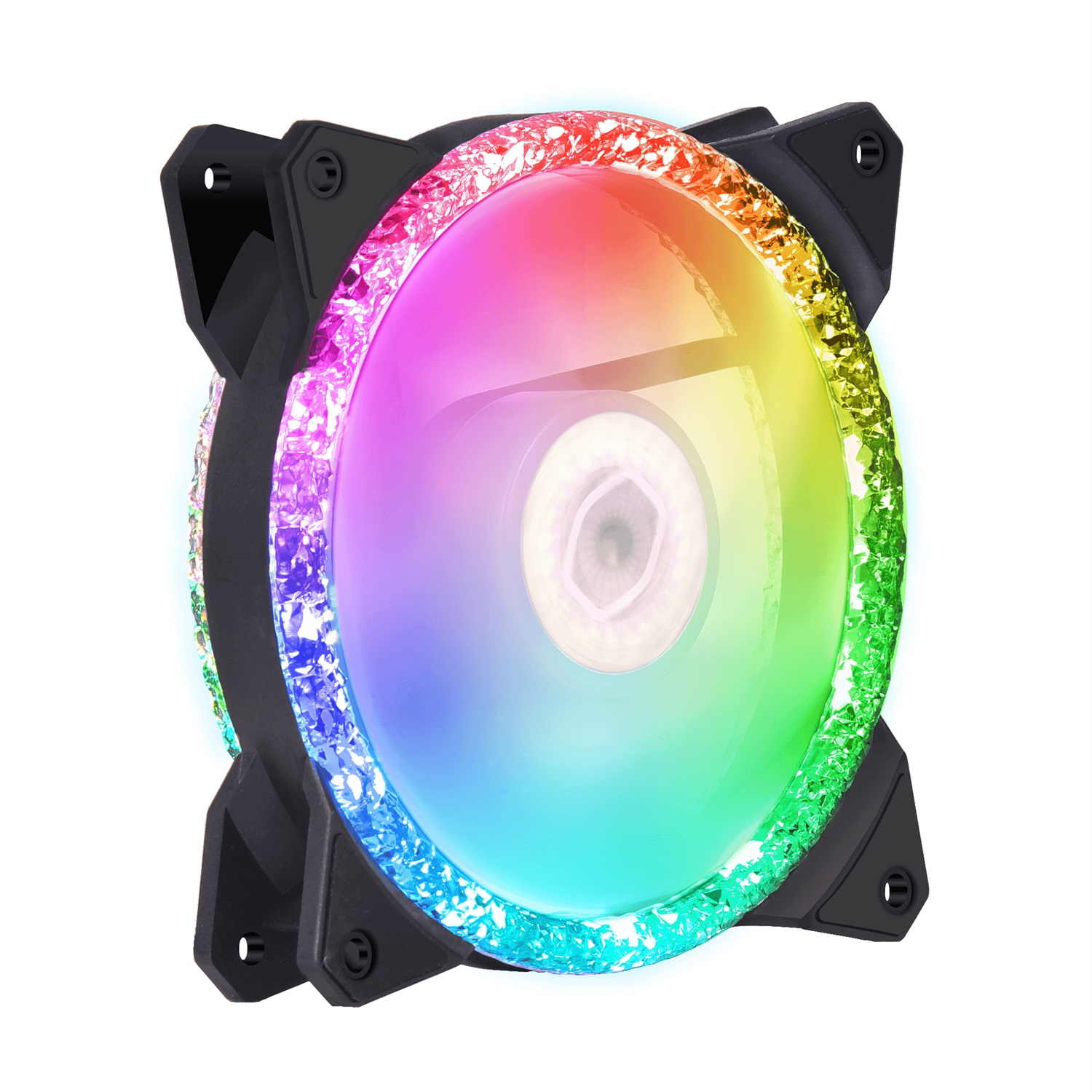 Cooler Master MasterFan MF120 Prismatic - Ventola per Case 120 mm con Illuminazione RGB Indirizzabile, Effetto Cristallo e Raffreddamento Silenzioso