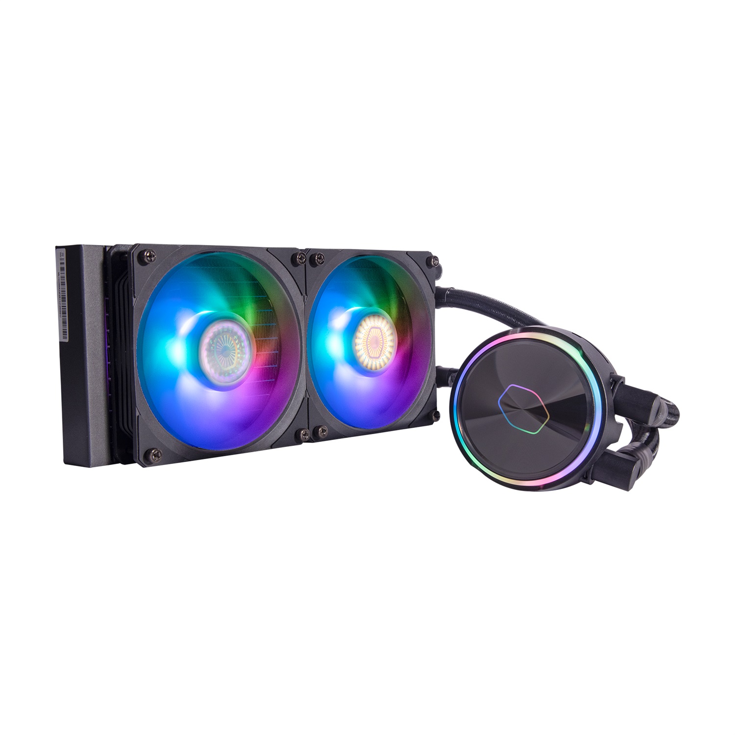 Cooler Master MasterLiquid PL240 Flux - Kit di Raffreddamento a Liquido AIO per CPU, 2 Ventole 120 mm, Radiatore 240 mm, Controller RGB Indirizzabile Gen2, Supporta AMD e Intel