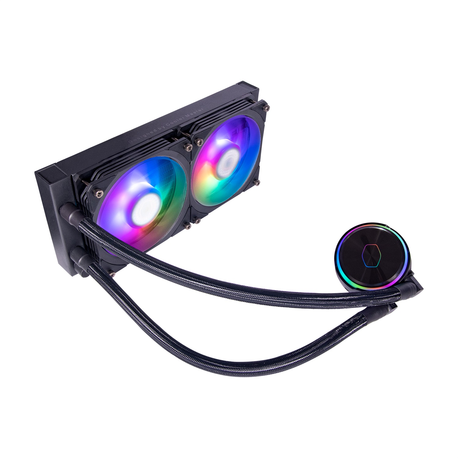 Cooler Master MasterLiquid PL240 Flux - Kit di Raffreddamento a Liquido AIO per CPU, 2 Ventole 120 mm, Radiatore 240 mm, Controller RGB Indirizzabile Gen2, Supporta AMD e Intel