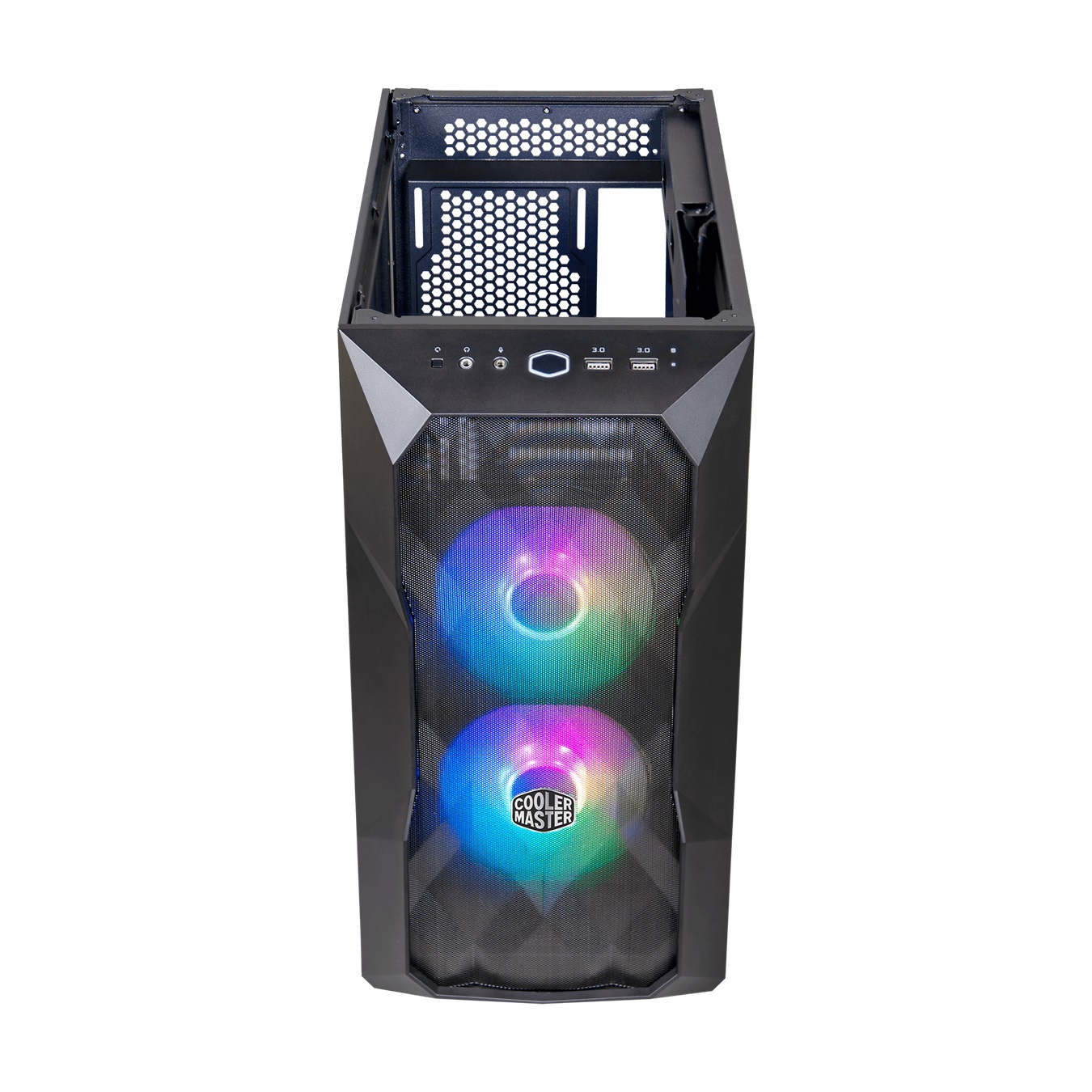 Cooler Master MasterBox TD300 Mesh Mini Tower Nero - Case PC con Pannello Frontale Mesh, Ventole ARGB e Vetro Temperato