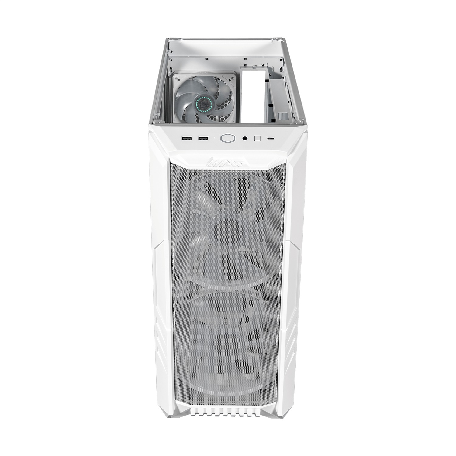 Cooler Master HAF 500 Midi Tower Bianco - 2 Ventole ARGB 200mm, Ventola GPU 120mm, Pannello Laterale in Vetro Temperato, Hub ARGB, Compatibile ATX/EATX/ITX