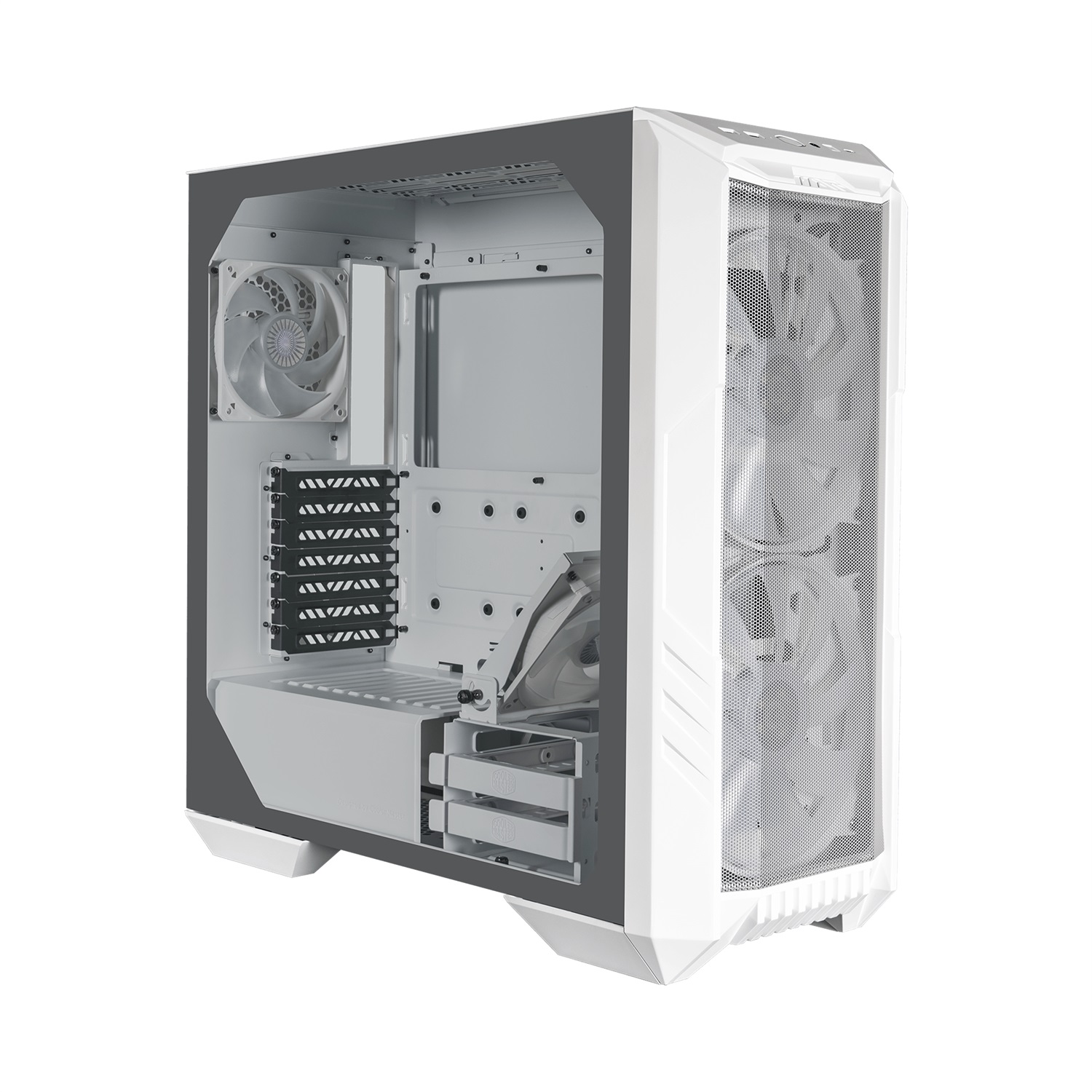 Cooler Master HAF 500 Midi Tower Bianco - 2 Ventole ARGB 200mm, Ventola GPU 120mm, Pannello Laterale in Vetro Temperato, Hub ARGB, Compatibile ATX/EATX/ITX