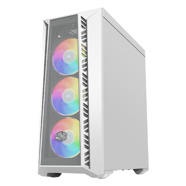 Cooler Master MasterBox 520 Mesh Case PC - ATX Mid-Tower Bianco con 3 Ventole, Pannello Frontale in Rete, Vetro Temperato e Controller ARGB Incluso