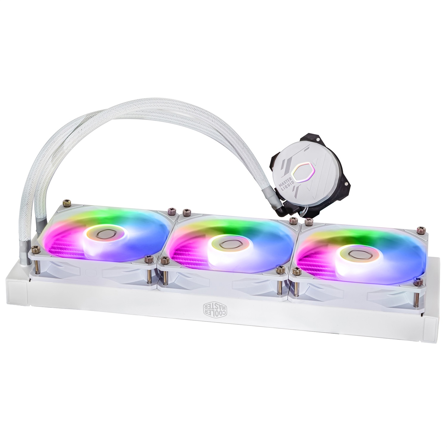Cooler Master MasterLiquid 360L Core ARGB White - Kit di raffreddamento a liquido 360mm con ventilatori ARGB da 120mm, Dual Chamber Gen S Pump, compatibile con LGA 1700 e AM5