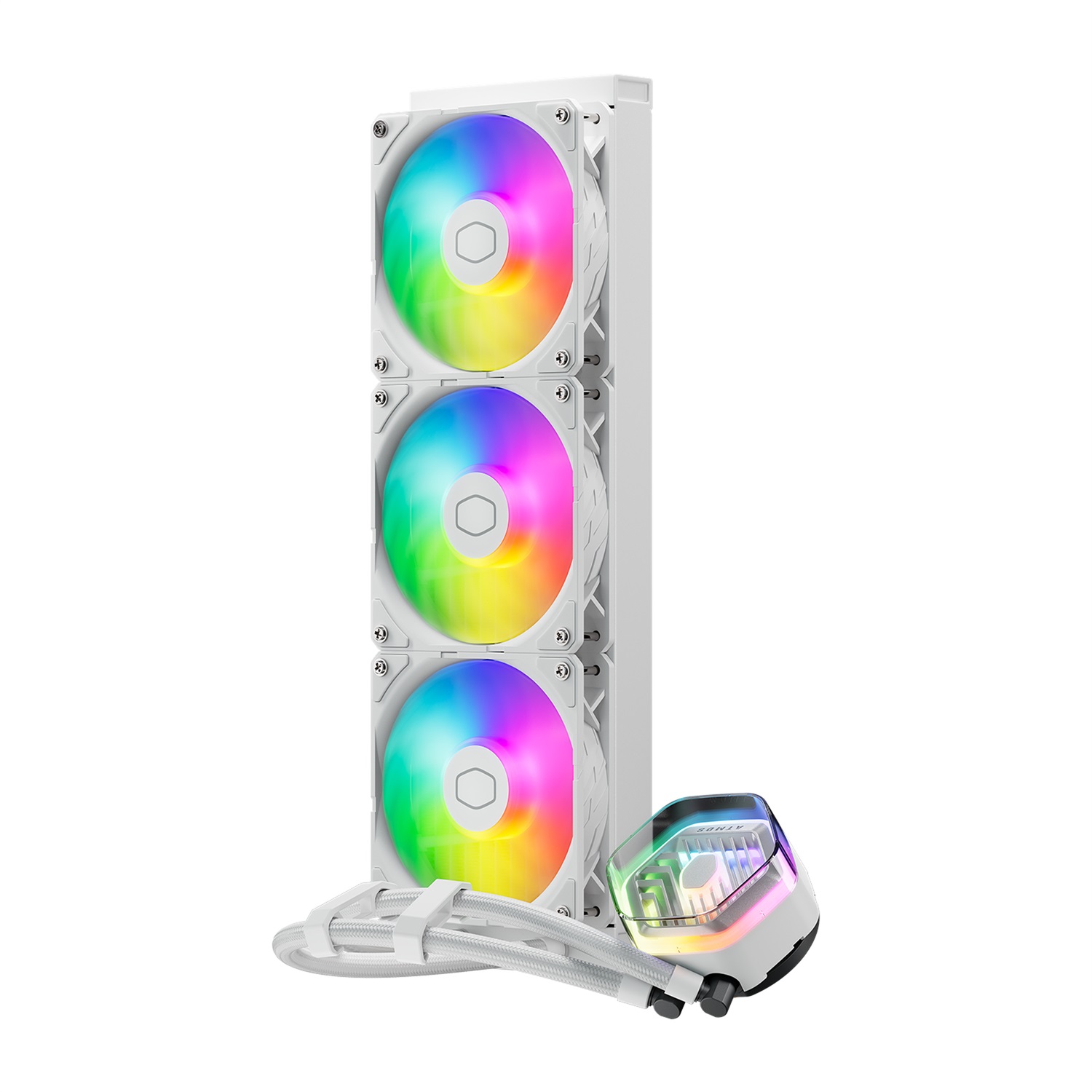 Cooler Master MasterLiquid 360 ATMOS White - Kit di Raffreddamento a Liquido per CPU, 12 cm, Bianco