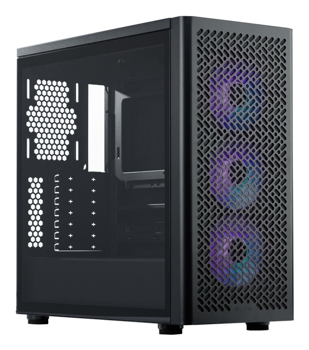 Cooler Master Elite 502 Midi Tower Nero con Vetro Temperato, Supporto EATX/ATX/mATX/Mini-ITX, 3 Ventole ARGB e USB-C