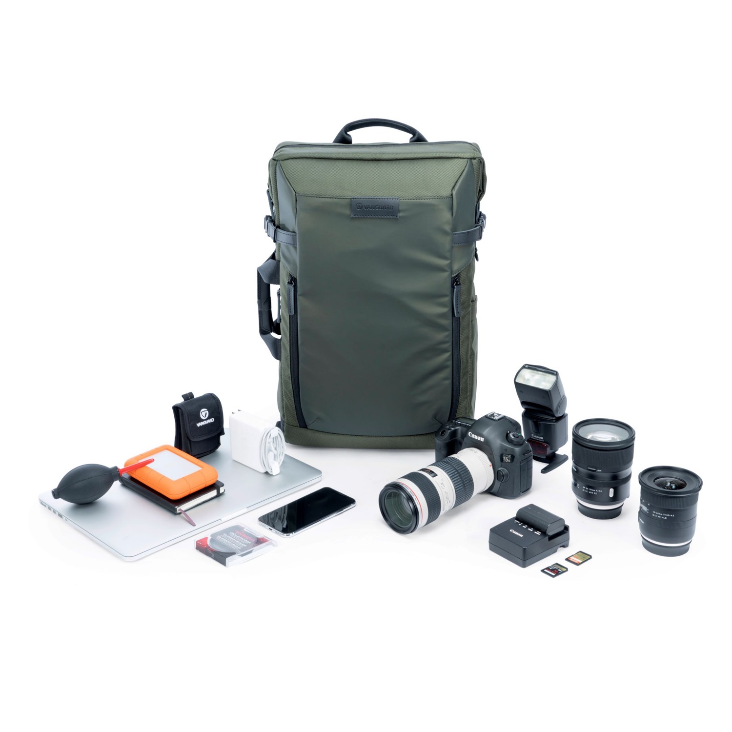 Vanguard Veo Select 49GR - Zaino Verde per Fotocamera e Laptop, Capacità per 1-2 DSLR e Accessori