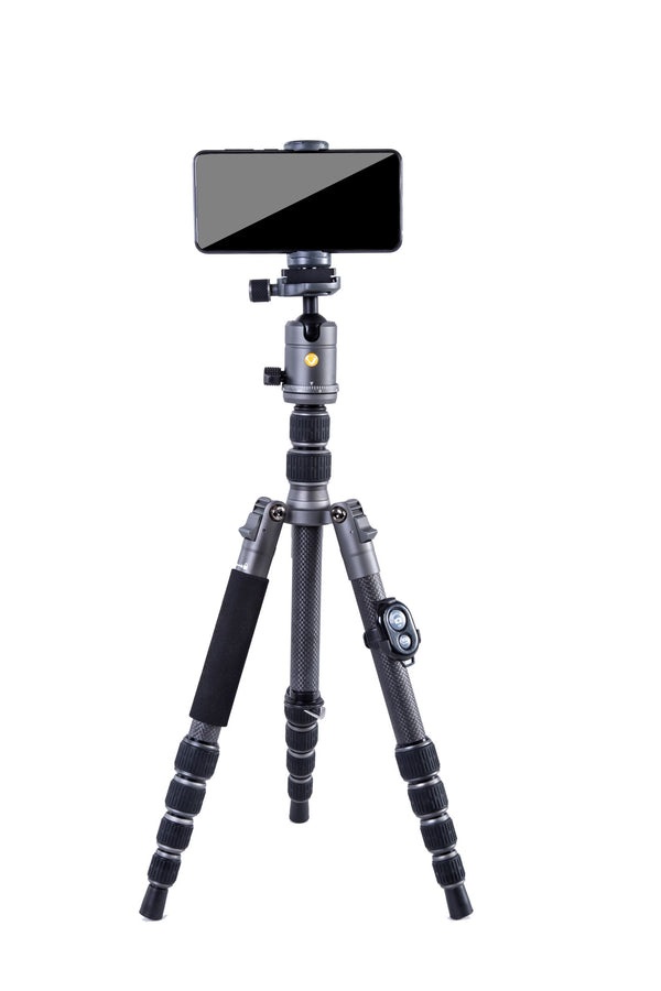 Vanguard VEO 3 GO 235CB - Treppiede da viaggio in fibra di carbonio con testa a sfera, compatibile con smartphone e fotocamere, peso 1 kg, carico massimo 4 kg
