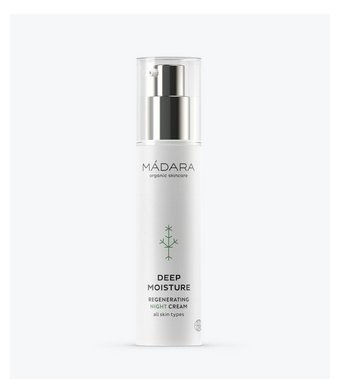 MÁDARA Deep Moisture Regenerating Night Cream - Crema da Notte Viso e Collo 50 ml, Idratazione Intensa e Ringiovanimento con Antiossidanti