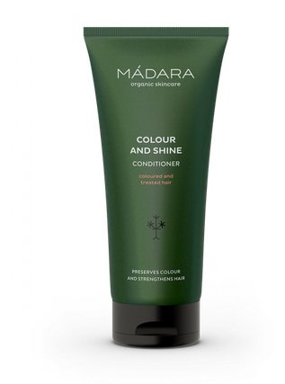 MÁDARA Balsamo Colore e Lucentezza - 200 ml, con Lino del Nord, Ippocastano e Plantago, per capelli colorati e trattati, riduce l'effetto crespo, nutriente, vegano