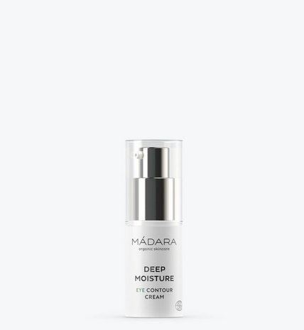 MÁDARA Deep Moisture Crema per Contorno Occhi 15 ml - Idratante Profondo, Riduce Gonfiori e Occhiaie