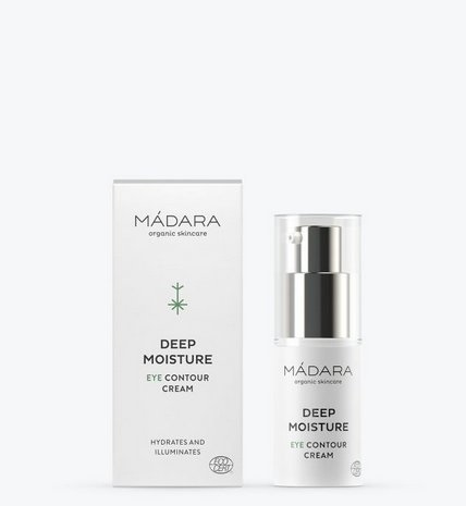 MÁDARA Deep Moisture Crema per Contorno Occhi 15 ml - Idratante Profondo, Riduce Gonfiori e Occhiaie