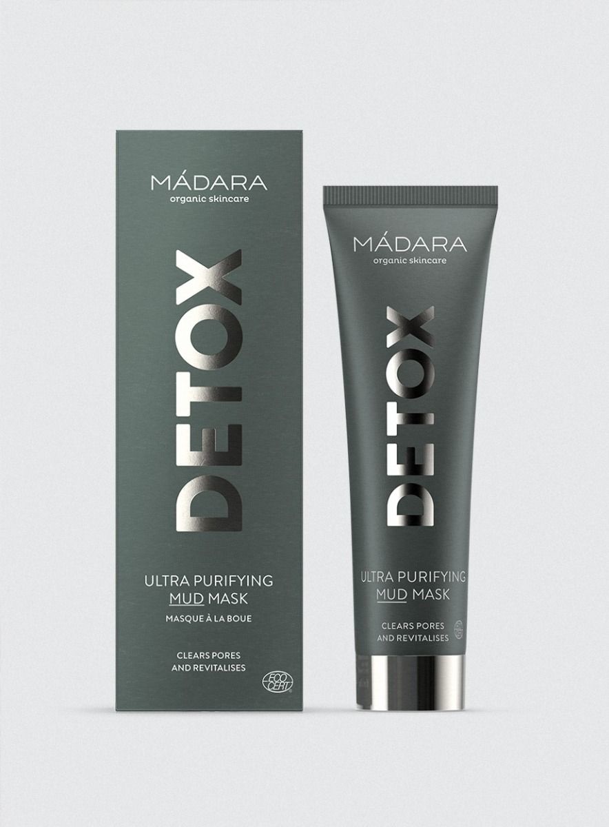MÁDARA Detox Ultra Purifying Mud Mask 60ml - Maschera Viso Purificante, Anti-Impurità, Opacizzante, Riequilibrante per Pelle Grassa o Spenta