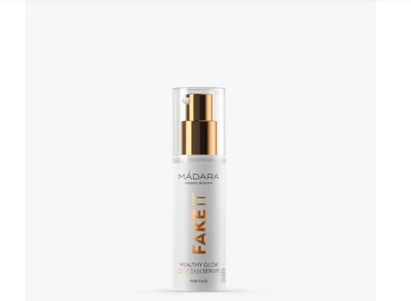 MÁDARA Fake It Healthy Glow Serum 30 ml - Siero Viso Autoabbronzante con Olio di Semi di Lampone, Burro di Karitè, Acido Ialuronico e Vitamina E, Vegan e Certificato Ecocert