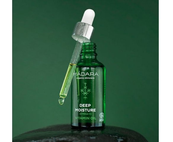MÁDARA Deep Moisture Vitamin Oil - Olio per il viso idratante 50 ml con oli nutrienti e vitamine