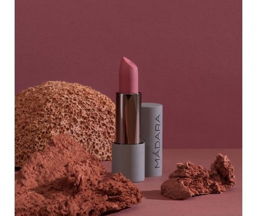 MÁDARA Organic Skincare VELVET WEAR Matte Cream Lipstick #31 Cool Nude - 3.8g, Texture Vellutata, Finitura Satinata, Vegan con Olio di Semi di Mirtillo e Burro di Karité