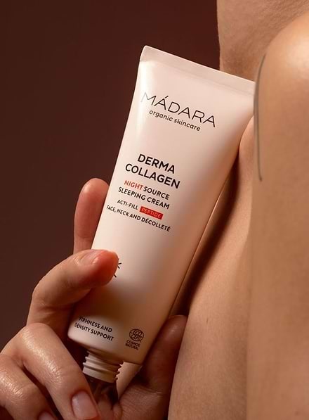 MÁDARA Night Source Sleeping Cream - Crema da notte rigenerante per Viso, Collo e Décolleté con Peptidi Naturali, Fitosteroli, Microalghe e Acido Ialuronico - 70 ml