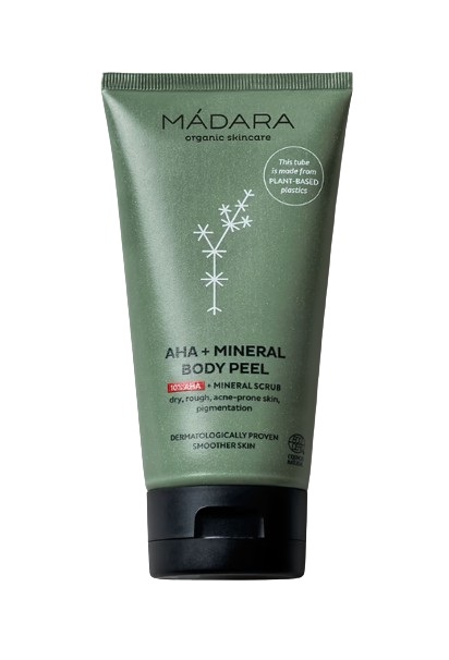 MÁDARA Scrub Minerale per Il Corpo AHA 175 ml - Esfoliante Idratante per Pelle Liscia e Luminosa