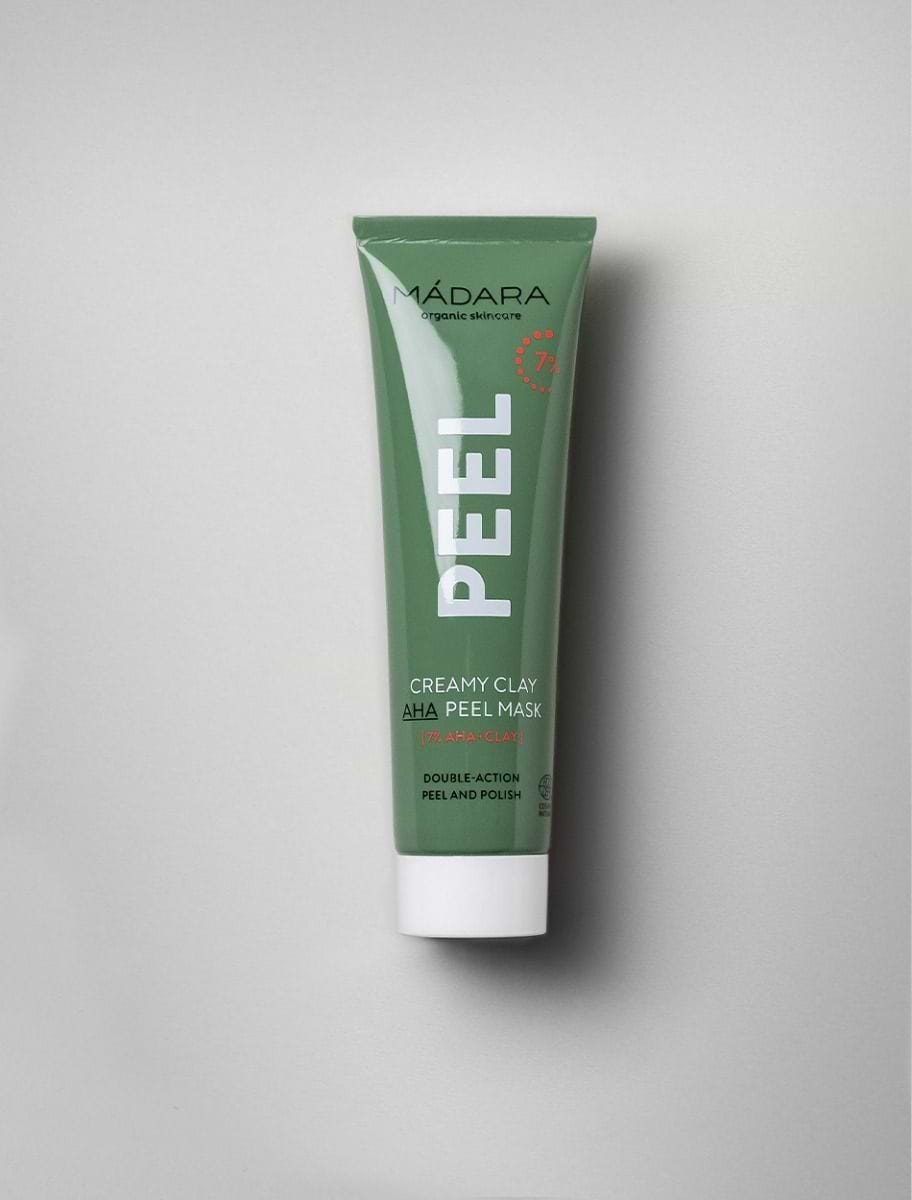 MÁDARA Creamy Clay AHA Peel Mask 60 ml - Maschera Esfoliante, Purificante e Levigante per Pelle Luminosità e Uniformità