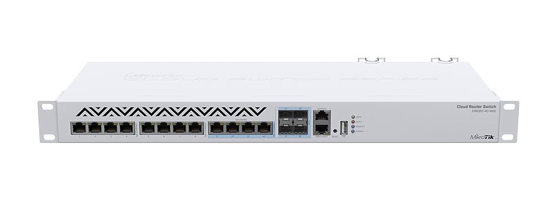 Mikrotik CRS312-4C 8XG-RM Switch di Rete Gestito L3 10G Ethernet (100/1000/10000) 1U Bianco con 8 Porte 10Gbps e 4 Porte Combo SFP