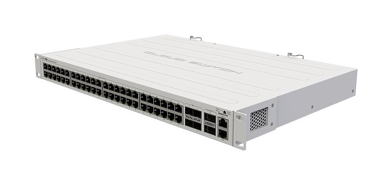 Mikrotik CRS354-48G-4S 2Q RM Switch di Rete Gestito L2 con 48 Porte Gigabit Ethernet, 4 Porte SFP , 2 Porte QSFP , Montaggio Rack, Alimentazione Ridondante, Grigio