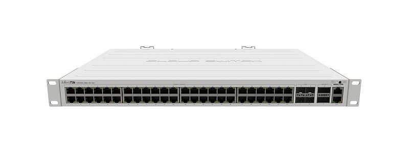 Mikrotik CRS354-48G-4S 2Q RM Switch di Rete Gestito L2 con 48 Porte Gigabit Ethernet, 4 Porte SFP , 2 Porte QSFP , Montaggio Rack, Alimentazione Ridondante, Grigio