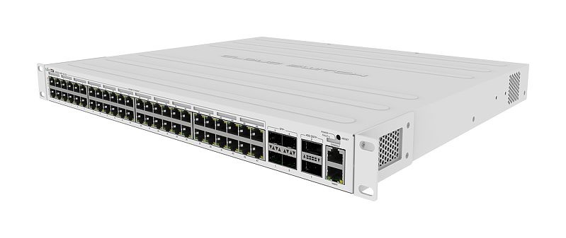 Mikrotik CRS354-48P-4S 2Q RM Switch di Rete Gestito L3 con 48 Porte Gigabit Ethernet (10/100/1000), Supporto Power over Ethernet (PoE), 4 Porte SFP , 2 Porte QSFP , 1U