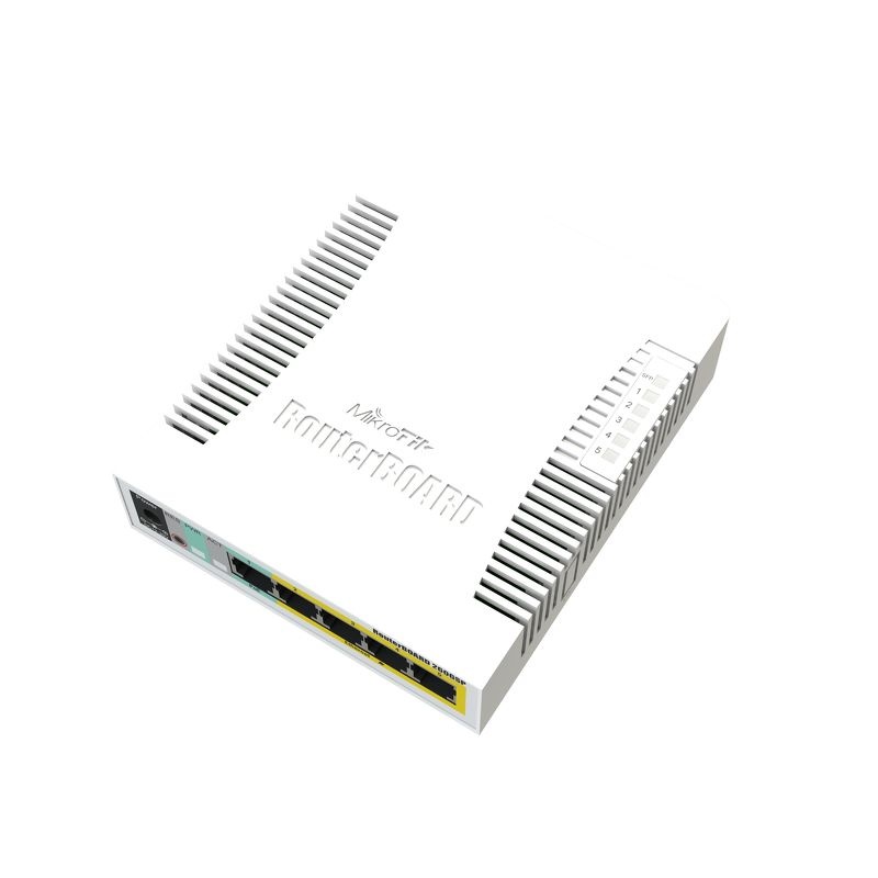 Mikrotik RB260GSP Switch Gestito con 5 Porte Gigabit Ethernet (10/100/1000) e 1 SFP, Supporto Power over Ethernet (PoE), Bianco
