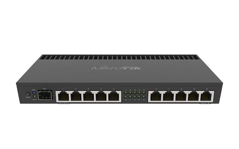 Mikrotik RB4011IGS RM Router Cablato Gigabit Ethernet Nero - 10 Porte Gigabit 1 SFP , Quad Core 1.4GHz