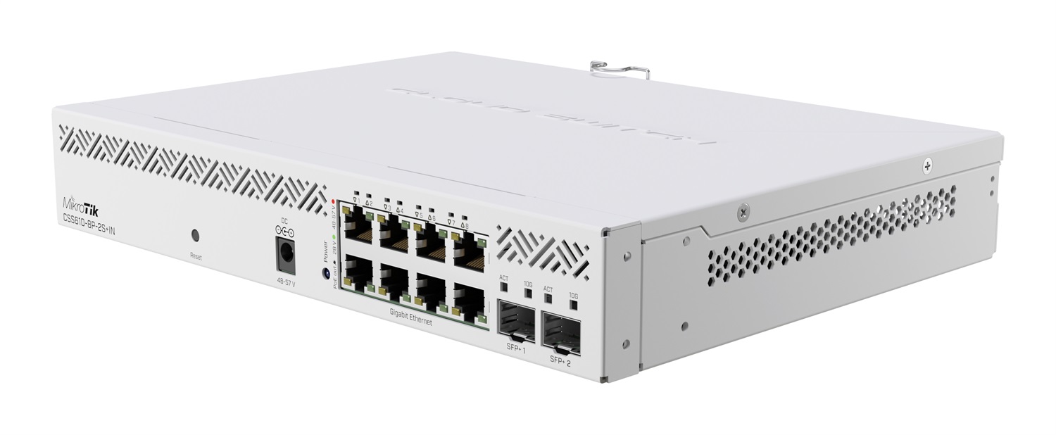 Mikrotik CSS610-8P-2S IN Switch di Rete Gestito Gigabit Ethernet 8 Porte PoE e 2 Porte SFP Bianco