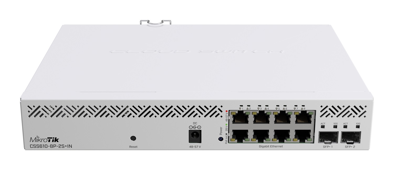 Mikrotik CSS610-8P-2S IN Switch di Rete Gestito Gigabit Ethernet 8 Porte PoE e 2 Porte SFP Bianco