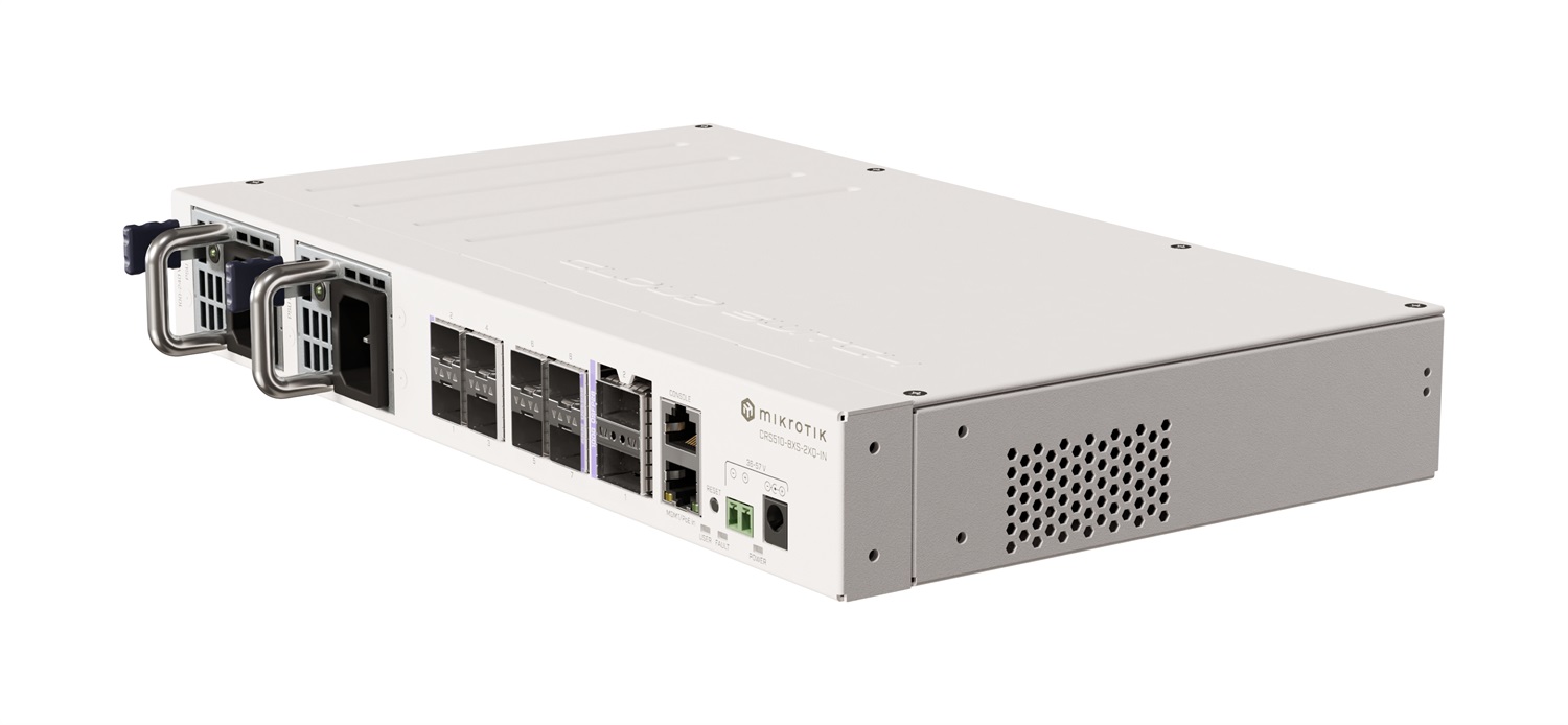 Mikrotik CRS510-8XS-2XQ-IN Switch di Rete L3 con 1 Porta RJ-45 Fast Ethernet (10/100) e Supporto Power over Ethernet (PoE) - Bianco