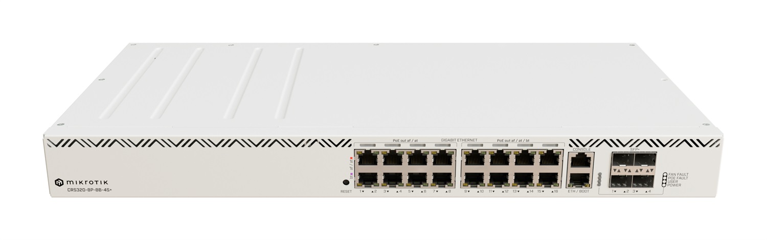 Mikrotik CRS320-8P-8B-4S RM Switch di rete Gigabit Ethernet con 17 porte RJ-45, supporto PoE e 4 porte SFP