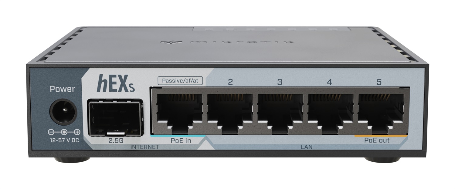 MikroTik hEX S (E60iUGS) Router cablato compatto con dual-core, PoE e gestione avanzata