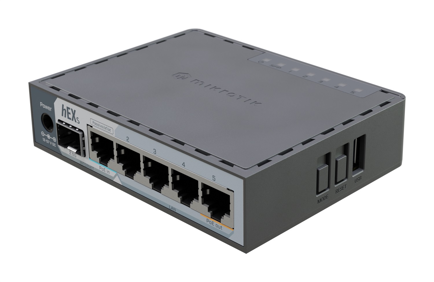 MikroTik hEX S (E60iUGS) Router cablato compatto con dual-core, PoE e gestione avanzata