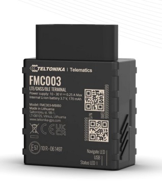 Teltonika FMC003-E Localizzatore GPS 4G LTE OBD-II per Veicoli con Monitoraggio e Allarmi