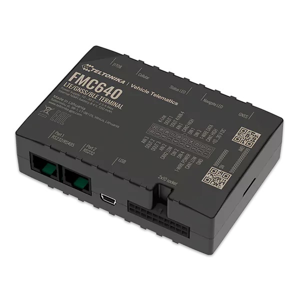 Teltonika FMC640 GPS Tracker Professionale per Auto 4G (LTE Cat 1) Nero con 2 GB