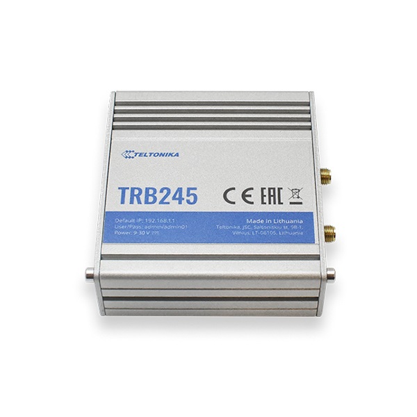 Teltonika TRB245 Gateway/Controller Industrial Rugged LTE 10/100 Mbit/s, Grigio, 150 Mpps, SNMP, TCP/UDP, IPv4/IPv6
