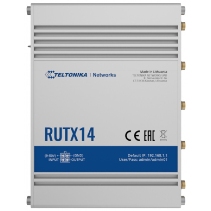 Teltonika RUTX14 Router di rete cellulare CAT12 4G con 5 porte Ethernet e porta USB