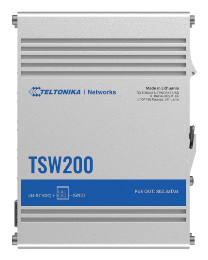 Teltonika TSW200 Switch di rete Non gestito 8x Gigabit Ethernet (10/100/1000) 2x SFP, Supporto Power over Ethernet (PoE), Alluminio