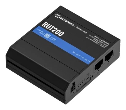 Teltonika RUT200 Router di rete cellulare 4G LTE Cat 4 fino a 150 Mbps, Fast Ethernet, Nero, Alluminio e Plastica