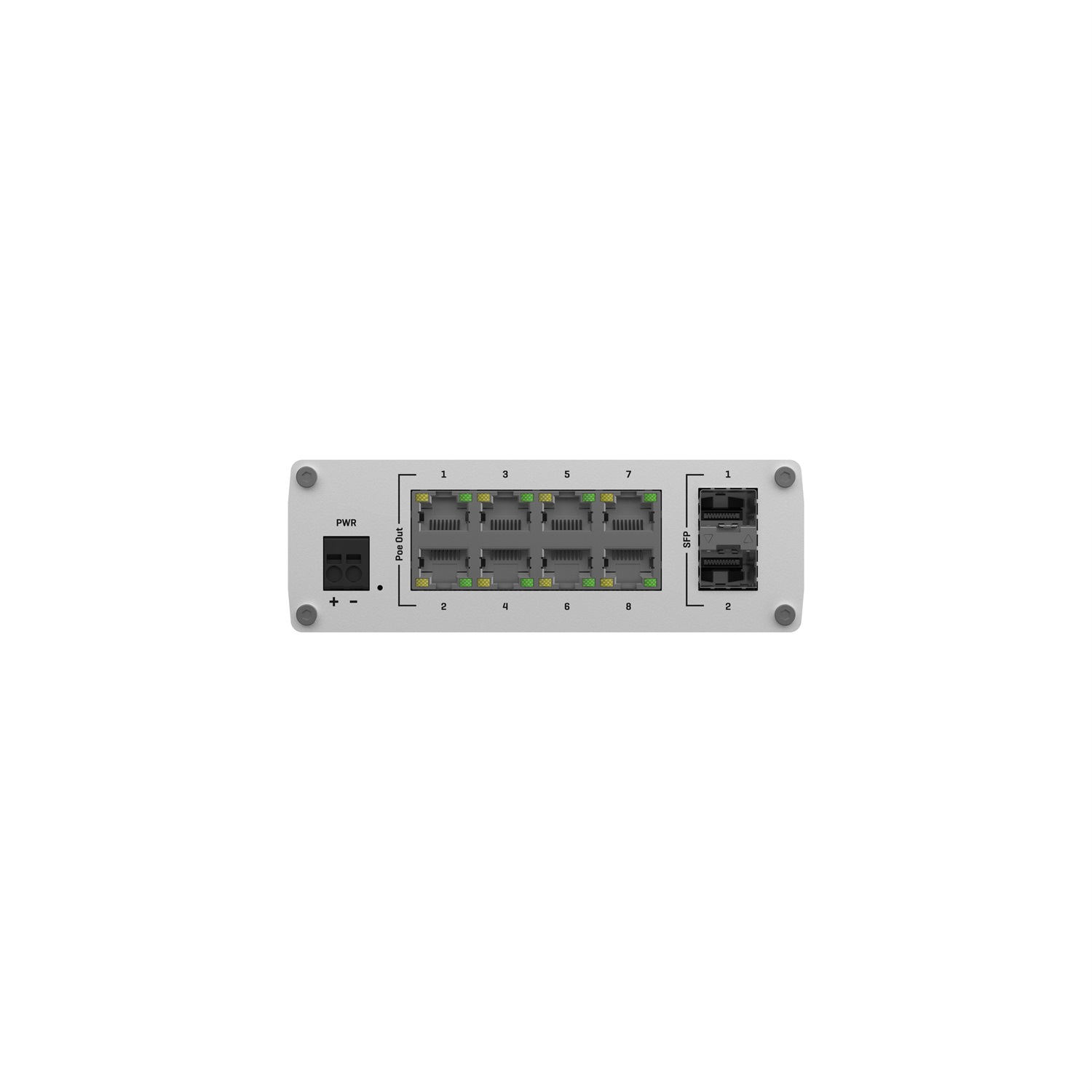 Teltonika TSW210 Switch Ethernet Industriale Non Gestito 8 Porte Gigabit Ethernet (10/100/1000) con 2 Porte SFP, Montabile su Guida DIN