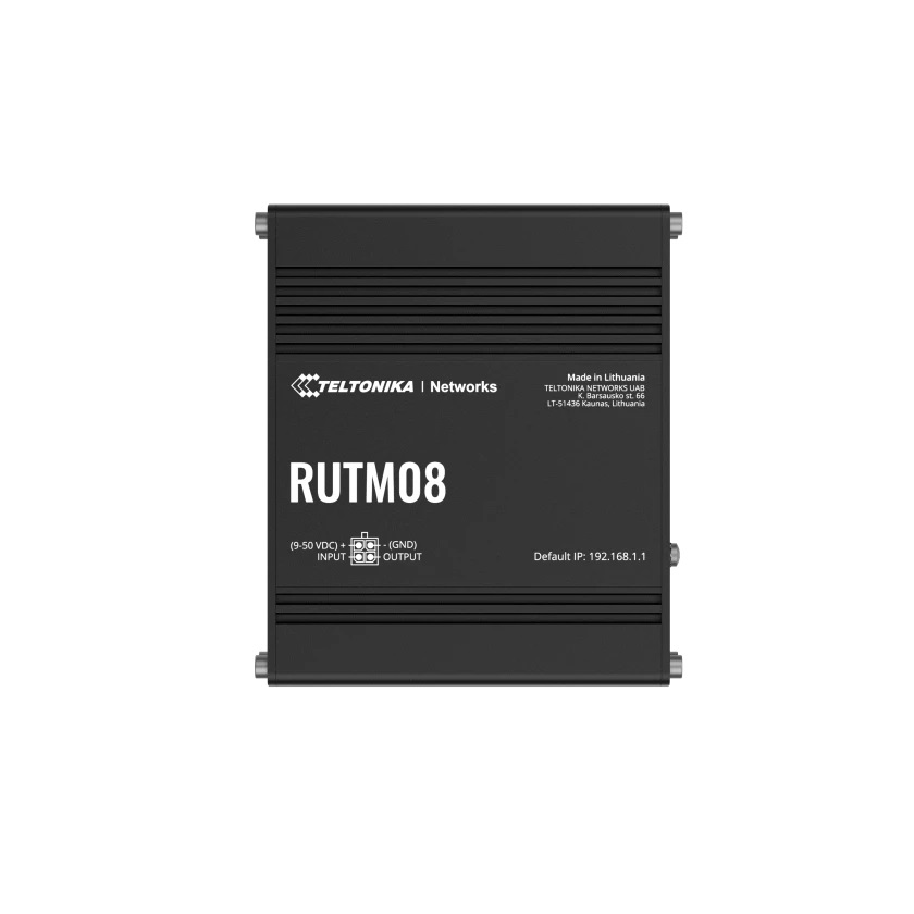 Teltonika RUTM08 Router Cablato Gigabit Ethernet Nero con 4 Porte RJ45 e Slot per Scheda SIM