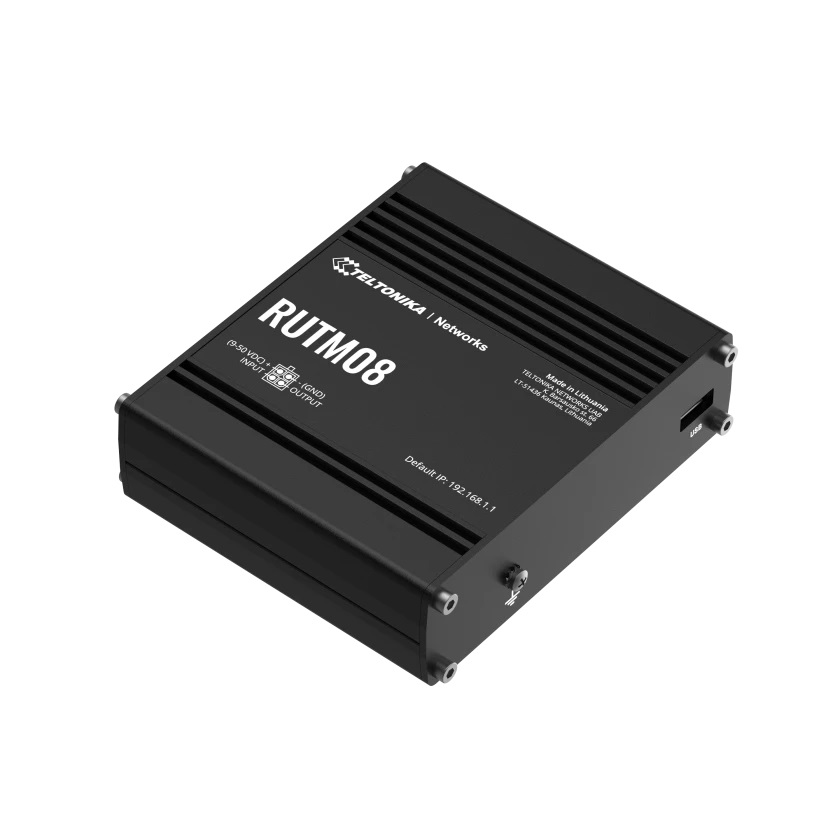 Teltonika RUTM08 Router Cablato Gigabit Ethernet Nero con 4 Porte RJ45 e Slot per Scheda SIM