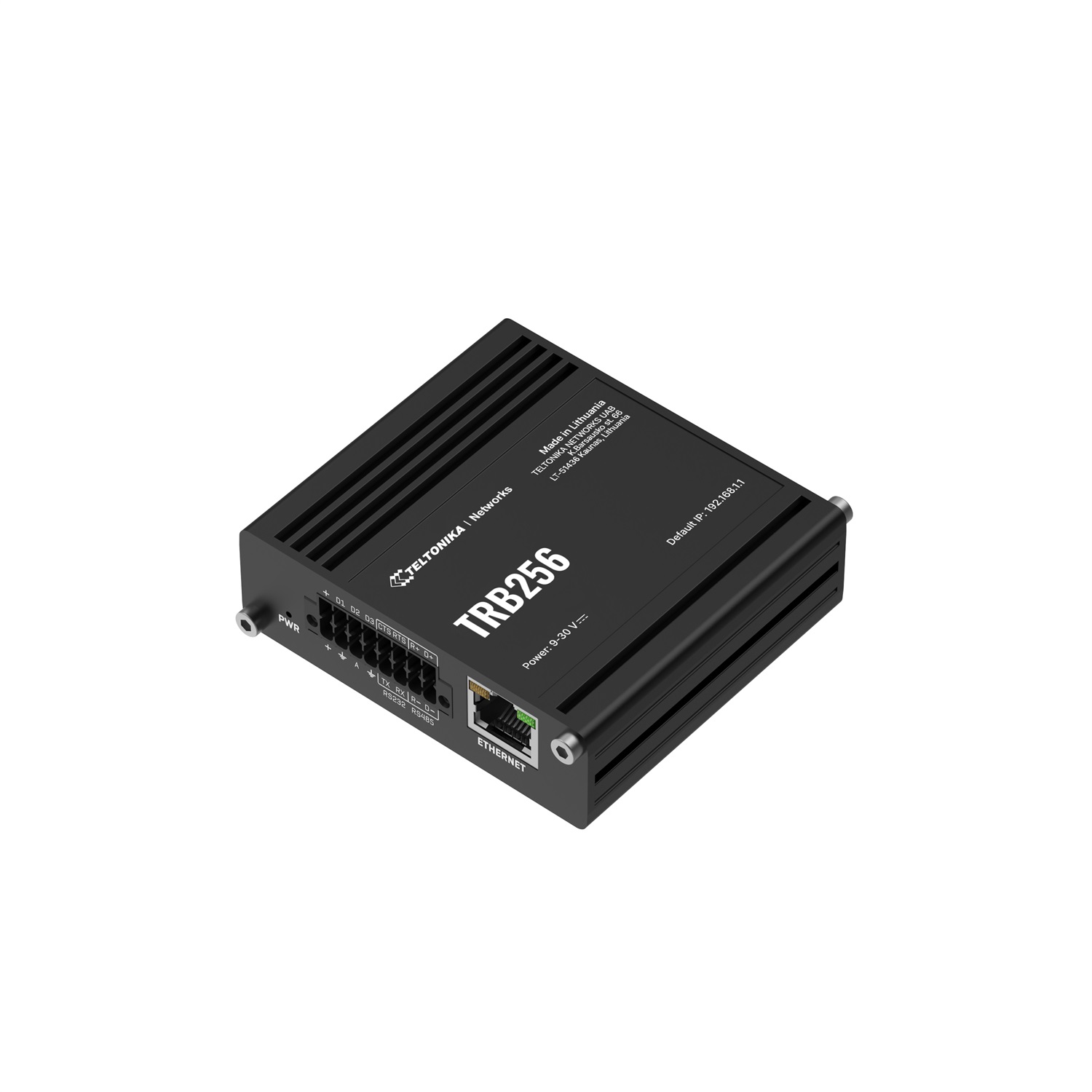 Teltonika TRB256 Gateway/Controller LTE Cat M1/NB-IoT 10/100 Mbit/s Nero Alluminio IP30