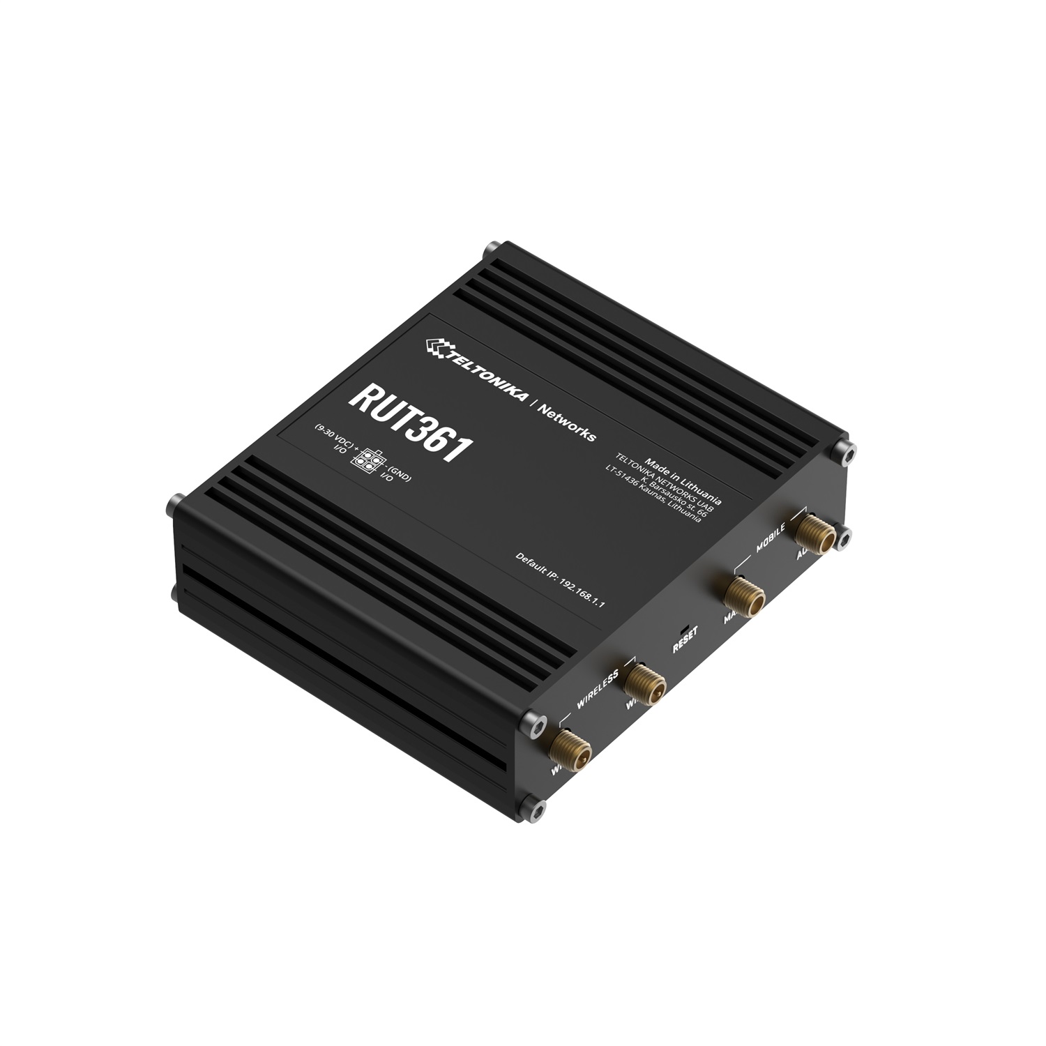 Teltonika Router industriale 4G LTE RUT361 Cat 6 LTE, WiFi 4, 2x RJ45 100 Mb/s, IP30