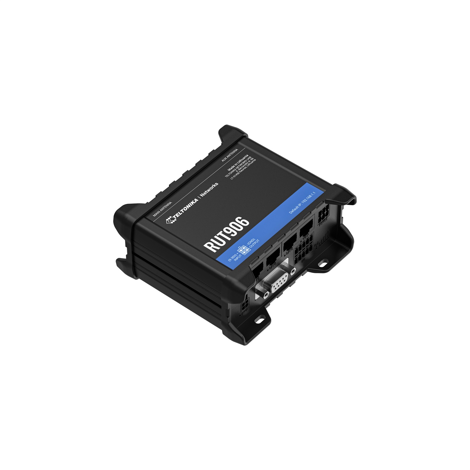 Teltonika RUT906 - Router 4G LTE Cat.4 con WiFi Dual SIM, 1x WAN e 3x LAN, Nero in Alluminio