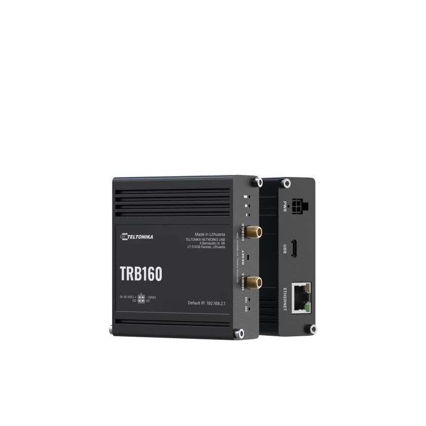 Teltonika TRB160 Energy-Efficient 4G LTE Cat6 IoT Gateway - 1xRJ45, 10/100/1000 Mbit/s, Acciaio e Alluminio, IP30, Esterno
