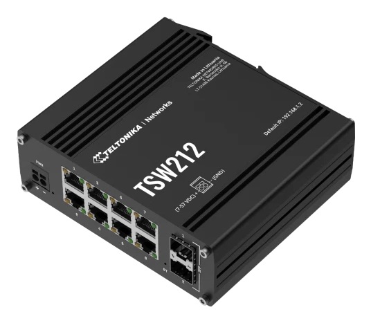 Teltonika TSW212 Switch Gestito L2 8 Porte Gigabit Ethernet (10/100/1000) con 2 SFP Ports - Nero